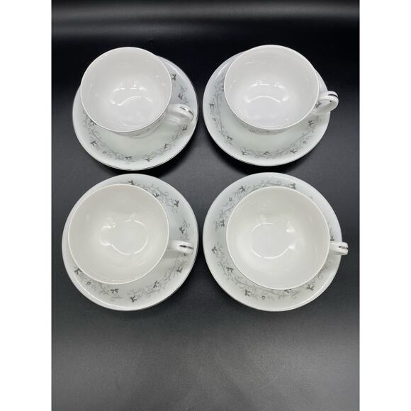 Vintage Moon Mist Fine China Set of 4 Cups & Saucers # 3000 Made in Japan - Picture 7 of 9